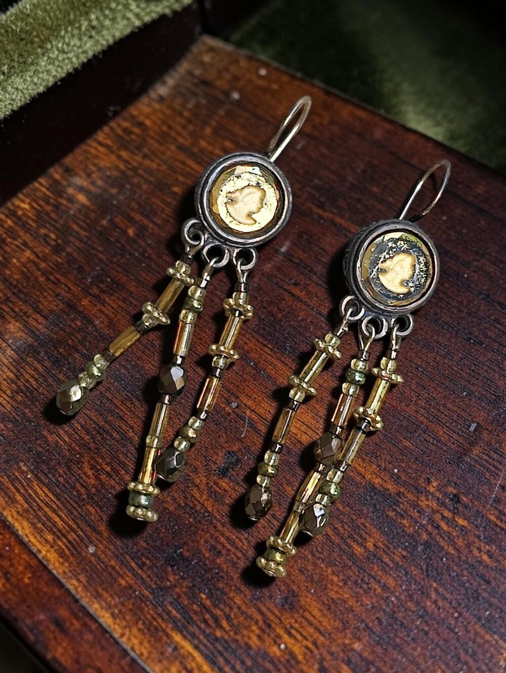 Antique Signed Cameo Earrings
